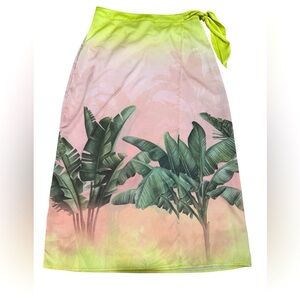 Rachel Zoe Tropical Print Wrap Skirt